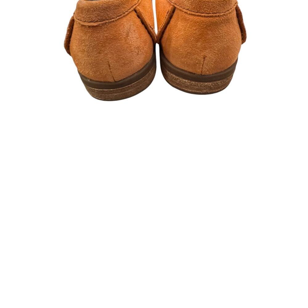 Born Orange Suede Penny Loafers Moc Toe Flats Women’s Size 7M - Picture 6 of 7